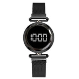 Luxury LED Women Magnetic Bracelet Watches Rose Gold Digital Dress Watch Quartz Wristwatch Ladies Clock relogio feminino