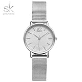 2020 SK Super Slim Sliver Mesh Stainless Steel Watches Women Top Brand Luxury Casual Clock Ladies Wrist Watch Relogio Feminino
