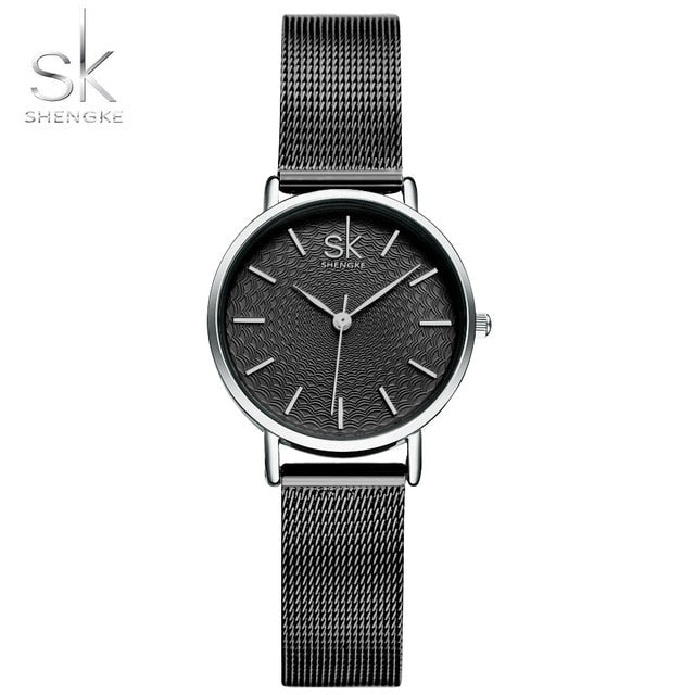 2020 SK Super Slim Sliver Mesh Stainless Steel Watches Women Top Brand Luxury Casual Clock Ladies Wrist Watch Relogio Feminino