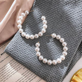 Trend Simulation Pearl Long Earrings Female White Round Pearl Wedding Pendant Earrings Fashion Korean Jewelry Earrings