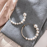 Trend Simulation Pearl Long Earrings Female White Round Pearl Wedding Pendant Earrings Fashion Korean Jewelry Earrings