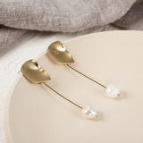 Trend Simulation Pearl Long Earrings Female White Round Pearl Wedding Pendant Earrings Fashion Korean Jewelry Earrings