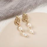 Trend Simulation Pearl Long Earrings Female White Round Pearl Wedding Pendant Earrings Fashion Korean Jewelry Earrings