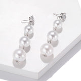Trend Simulation Pearl Long Earrings Female White Round Pearl Wedding Pendant Earrings Fashion Korean Jewelry Earrings