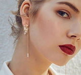 Trend Simulation Pearl Long Earrings Female White Round Pearl Wedding Pendant Earrings Fashion Korean Jewelry Earrings