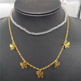 JCYMONG Bohemian Cute Butterfly Choker Necklace For Women Gold Silver Color Clavicle Chain 2020 Fashion Female Chocker Jewelry