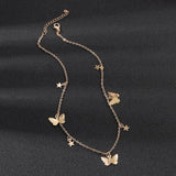 JCYMONG Bohemian Cute Butterfly Choker Necklace For Women Gold Silver Color Clavicle Chain 2020 Fashion Female Chocker Jewelry