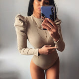 2020 Spring Women Sexy Bodysuit Winter Fashion Casual Bodycon Solid Knitted Bodysuits Body Tops For Women Female