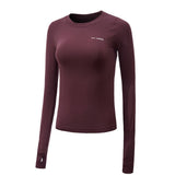 SALSPOR Sexy Women Letter Printing Sport Shirts Solid Color High Elastic Gym Yoga Top Running Breathable Long sleeve T-Shirts