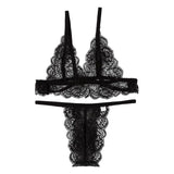 Sexy Lingerie Set Women Transparent Lace Babydoll Open Bra Set Floral Purple G-String Underwear Set Nightwear Bra And Panty Sets
