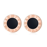 BLINLA Fashion New Stainless Steel Acrylic Crystal Stud Earrings for Women Men Jewelry Vintage Roman Numerals Small Earring 2020
