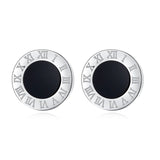 BLINLA Fashion New Stainless Steel Acrylic Crystal Stud Earrings for Women Men Jewelry Vintage Roman Numerals Small Earring 2020