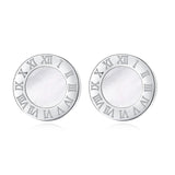 BLINLA Fashion New Stainless Steel Acrylic Crystal Stud Earrings for Women Men Jewelry Vintage Roman Numerals Small Earring 2020