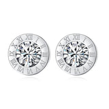 BLINLA Fashion New Stainless Steel Acrylic Crystal Stud Earrings for Women Men Jewelry Vintage Roman Numerals Small Earring 2020