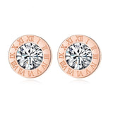 BLINLA Fashion New Stainless Steel Acrylic Crystal Stud Earrings for Women Men Jewelry Vintage Roman Numerals Small Earring 2020