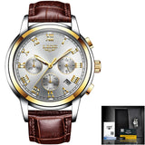 LIGE Watch For Men Top Brand Luxury Waterproof 24 Hour Date Quartz Clock Brown Leather Sports WristWatch Relogio Masculino 2020
