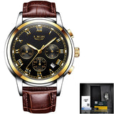 LIGE Watch For Men Top Brand Luxury Waterproof 24 Hour Date Quartz Clock Brown Leather Sports WristWatch Relogio Masculino 2020