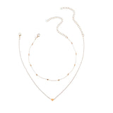 New Lovely Style 2 layers Love Heart  Adjustable Necklace Multilayer Chain Choker Necklace For Gift 2 Pcs/Set