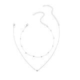 New Lovely Style 2 layers Love Heart  Adjustable Necklace Multilayer Chain Choker Necklace For Gift 2 Pcs/Set