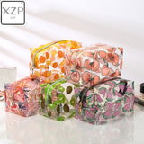XZP Waterproof Transparent Cosmetic Cute Bags Storage Pouch Makeup Organizer Approved Clear Case Toiletry Bag PVC Zipper Travel