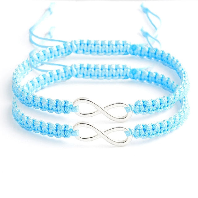 QIHE JEWELRY 2pcs Infinity Handmade Bracelet Set Friendship Bracelet Set Infinity Love Couples Bracelet Set Infinity Jewelry