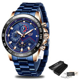Relogio Masculino 2020 New Watches Men Luxury Brand LIGE Chronograph Men Sports Watches Waterproof Full Steel Quartz Men's Watch