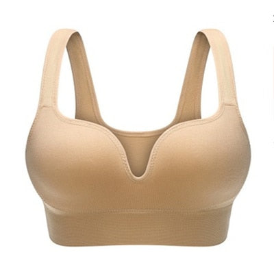 CINOON Bras For Women Underwear Sexy Lingerie Solid Bra Seamless Push Up Cotton Tops Bralette Brassiere Wireless Sports Vest
