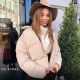 FORERUN Fashion Bubble Coat Solid Standard Collar Oversized Short Jacket Winter Autumn Female Puffer Jacket Parkas Mujer 2020