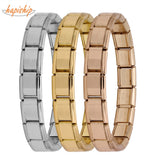 Hapiship 2018 Women's Jewelry 9mm Width Itanlian Elastic Charm Bracelet  Fashion  Stainless Steel Bangle ST-