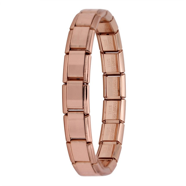 Hapiship 2018 Women's Jewelry 9mm Width Itanlian Elastic Charm Bracelet  Fashion  Stainless Steel Bangle ST-
