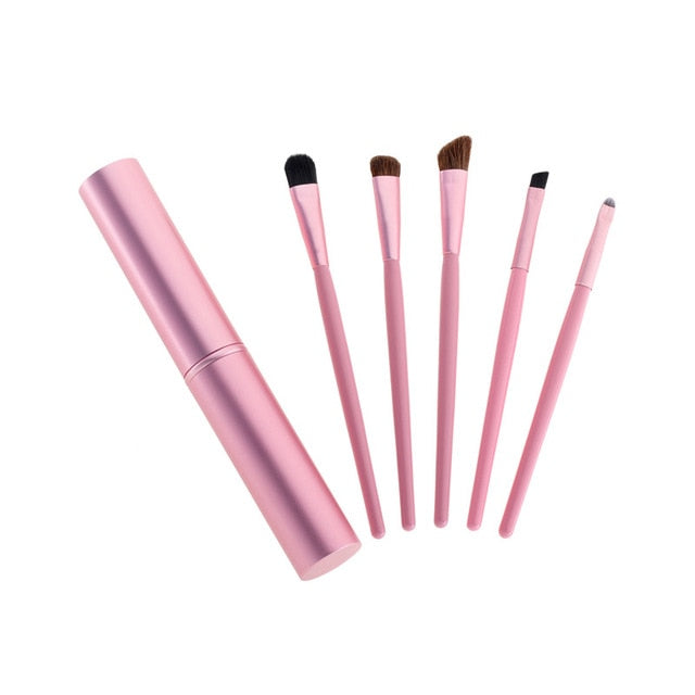 New 5pcs Professional Travel Portable Mini Eye Makeup Brushes Set Smudge Eyeshadow Eyeliner Eyebrow Brush Lip Make Up Brush kit