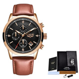 2020 LIGE Men Watches Top Luxury Brand Sport Quartz Watch Men Chronograph Waterproof Wrist Watch Man Stainless Steel Date Clock