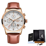 2020 LIGE Men Watches Top Luxury Brand Sport Quartz Watch Men Chronograph Waterproof Wrist Watch Man Stainless Steel Date Clock