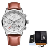 2020 LIGE Men Watches Top Luxury Brand Sport Quartz Watch Men Chronograph Waterproof Wrist Watch Man Stainless Steel Date Clock