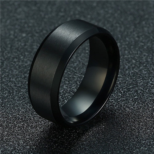 ZORCVENS 2020 New Fashion 8mm Classic Ring Male 316L Stainless Steel Jewelry Wedding Ring For Man