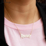 Hip Hop Art Letter Stainless Steel Necklace Gothic Punk Gross babygirl angel Baby princess prince Pendant Harajuku Necklace Gift