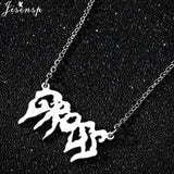 Hip Hop Art Letter Stainless Steel Necklace Gothic Punk Gross babygirl angel Baby princess prince Pendant Harajuku Necklace Gift