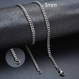 Vnox Basic Punk Stainless Steel Necklace for Men Women Curb Cuban Link Chain Chokers Vintage Black Gold Tone Solid Metal