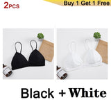GUMPRUN Seamless Soft Bras for Women Thin Strap Wireless Push Up Bra Backless Comfort Underwear Bralette Sexy Lingerie