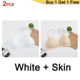 GUMPRUN Seamless Soft Bras for Women Thin Strap Wireless Push Up Bra Backless Comfort Underwear Bralette Sexy Lingerie