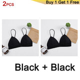 GUMPRUN Seamless Soft Bras for Women Thin Strap Wireless Push Up Bra Backless Comfort Underwear Bralette Sexy Lingerie