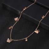 Small Animal Butterfly Stars Chain Necklaces for Women Hot Sale Gold Silver Color Clavicle Chain Necklaces Jewelry Accessories