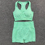 2pcs/set Vital Women Sport Suit Yoga Set Gym Workout Clothes Long Sleeve Fitness Crop Top + High Waist Energy Seamless Leggings
