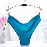 new fashion ice silk seamless sexy breathable sexy pure color low-rise panties women underwear briefs modis tanga lingerie