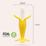 Baby Teether Toys Toddle Safe BPA Free Banana Teething Ring Silicone Chew Dental Care Toothbrush Nursing Beads Gift For Infant