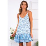 Women Boho Beach Dress Sleeveless Floral V Neck Strappy Summer Dresses Casual Loose Sundress Short Dress Vestidos Hot 29 Styles