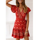 Women Boho Beach Dress Sleeveless Floral V Neck Strappy Summer Dresses Casual Loose Sundress Short Dress Vestidos Hot 29 Styles