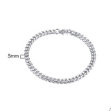 Men's Bracelet Curb Cuban Link Chain Stainless Steel Mens Womens Bracelets Bangle Gold Tone No Fade 3mm to 11mm