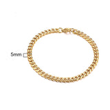 Men's Bracelet Curb Cuban Link Chain Stainless Steel Mens Womens Bracelets Bangle Gold Tone No Fade 3mm to 11mm