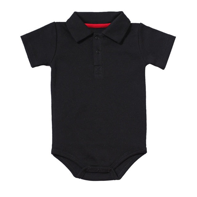 Summer Baby Boy Girl Rompers Turn-down Collar Infant Newborn Cotton Clothes Jumpsuit For 0-2Y Toddlers Bebe Outfits